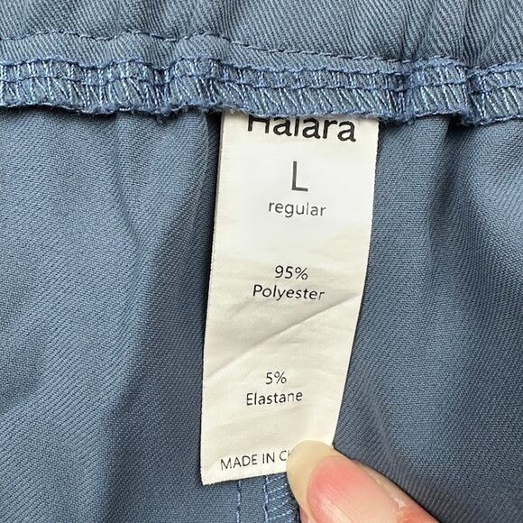 Halara Pants Womens Large Blue Pleated Wide Leg Flowy Career Comfort Preppy - Picture 7 of 13